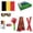 Belgium, variant on Yanxiao Soccer Fan Cheering Kit, USA National Team Game Day Set with Flag, Clapper, Wristband, Temporary Body Paint, Scarf, Sunglasses & 15 Inflatable Sticks, World Cup Sports Cheer Props