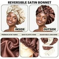 thumbnail image 3 of AWAYTR Women Satin Bonnet Silk Hair Reversible Bonnets Hair Wrap for Sleeping Cap with Tie Band, 3 of 12