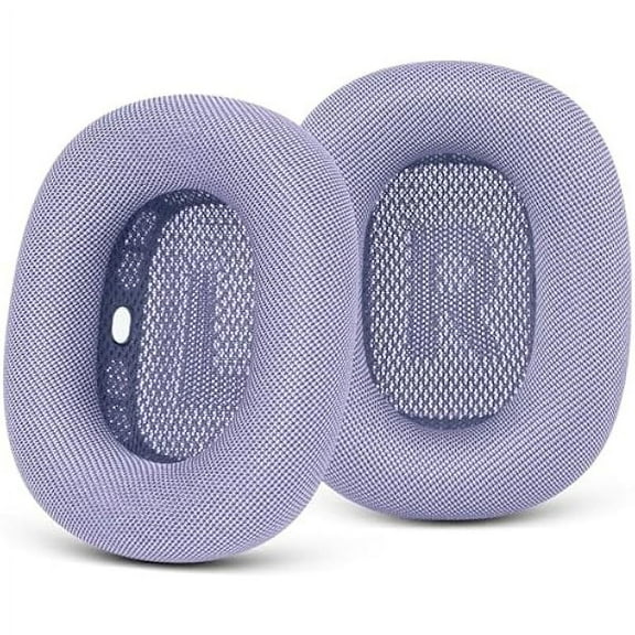 YJJSKEJI Upgraded Ear Cushions Replacement Earpads for 2024 New Apple AirPods Max Headphones, Mesh Fabric Ear Pads Cover with Memory Foam and Magnet for AirPods Max Fresh Color (Purple)