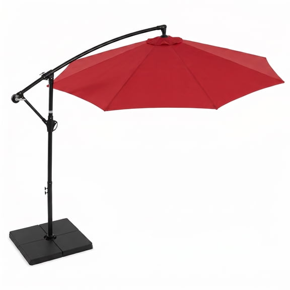 Alvantor 9.8ft Offset Patio Umbrella Hanging Cantilever Beach Umbrella Outdoor Sun Shade with Easy Tilt, UPF50  Protection, 8 Ribs, for Backyard, Patio, Pool