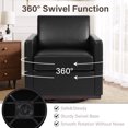 thumbnail image 2 of DREAMSIDEA Swivel Accent Chair with Thick Cushion Mid Century Faux Leather Barrel Chair Swivel Club Chair for Living Room&Bedroom,Black, 2 of 6