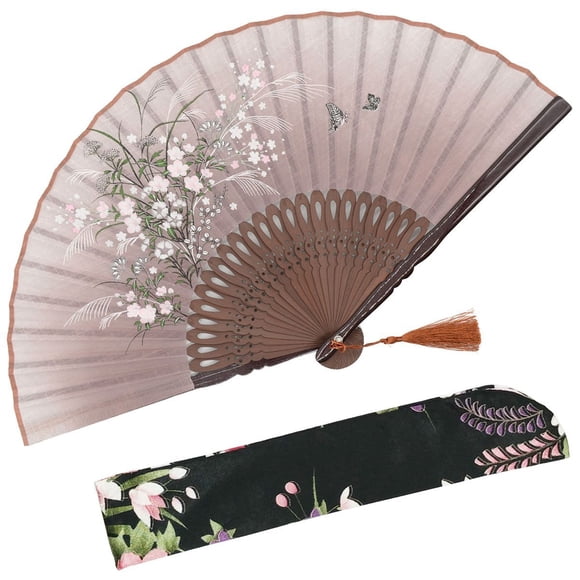 Abanicos plegables de mano OmyTea® Grassflowers estilo vintage