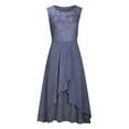 thumbnail image 6 of Dorkasm Cocktail Dresses for Women 2024 Mother of The Bride Dresses Tea Length Sleeveless Formal Chiffon Dresses Blue XL, 6 of 6