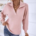 thumbnail image 2 of IROINNID Reduced Womens Sweater V-Neck Pullover Sweater Solid Color Leisure Mid-Length Long Sleeve Autumn and Winter Suit Collar Knit Sweater Lantern Sweater, 2 of 8