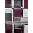 thumbnail image 2 of Boxes/Cubism/Squares Modern Abstract Contemporary Hand Carved Area Rug-Silver/Purple/Gray/Black, 2 of 7