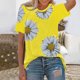 thumbnail image 1 of Puntoco - Camiseta de manga corta con cuello redondo y estampado de margaritas para mujer Puntoco Puntoco-7945, 1 of 4