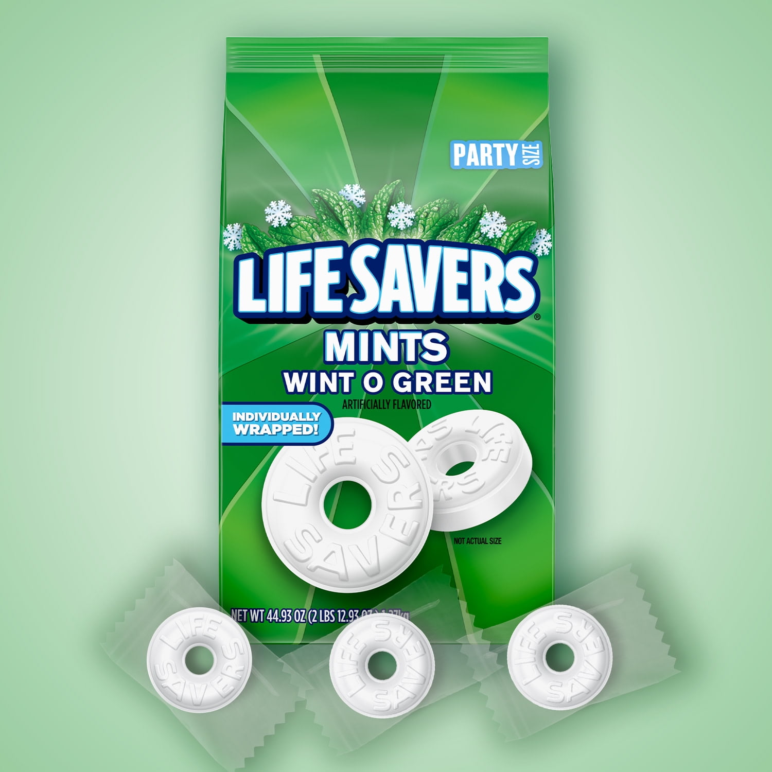 Life Savers Wint-O-Green Breath Mint Hard Candy, Party Size 