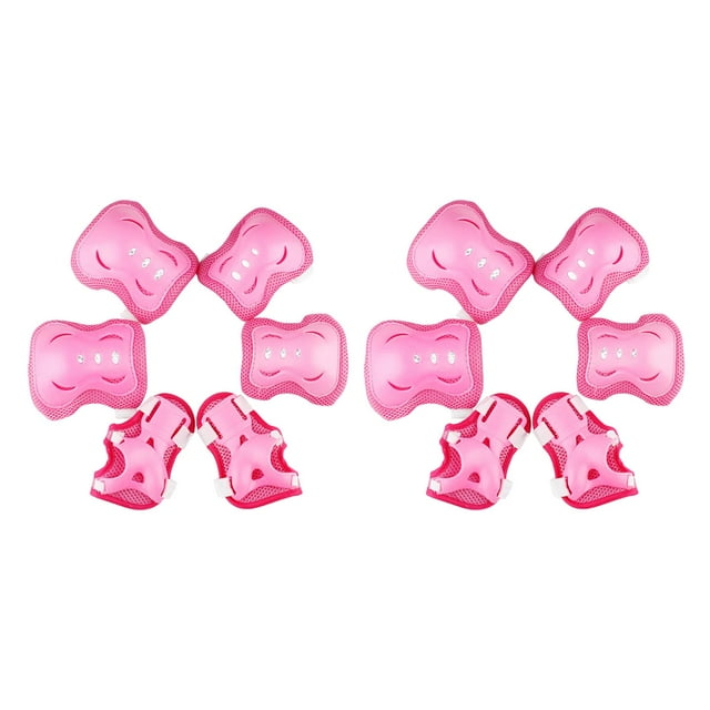 S SERENABLE Knee Pads Elbow Pads Wrist Guards Kids Guard Pads for Children Biking Riding Pink