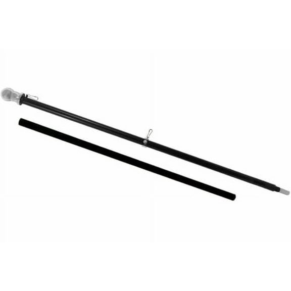 Black 6ft Flag Pole Tangle Free FlagPole Spinning Residential Wall (Pole Only)