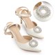 thumbnail image 2 of Zapatos de tacón de aguja con correa en el tobillo y diamantes de imitación para mujer blanco, EE. UU. 7, 2 of 6