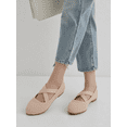 thumbnail image 5 of Forever Women Mary Jane Flats Elastic Cross Strap Round Toe Comfort Dress Ballet Shoes CLARE-33 Nude Beige Taupe Nubuck Suede 5, 5 of 5