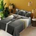 thumbnail image 2 of Ambesonne Animal Fitted & Top Sheet Set with Shams, Wild Animal on Highway, Black Cocoa Grey, 2 of 5