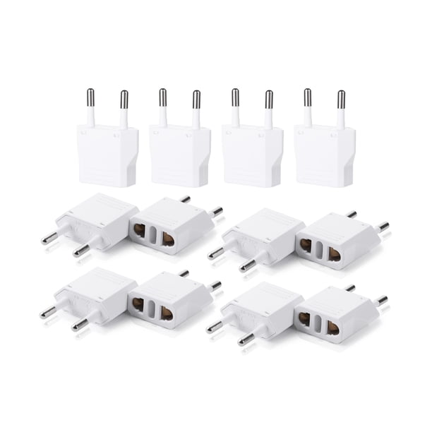 Adaptador de enchufe de viaje Bates para Europa, EE. UU. a la UE, paquete de 12