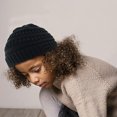 thumbnail image 4 of Gorro de invierno para niños pequeños, gorro de punto con cable, grueso, suave, holgado, cálido, color negro, 4 of 5