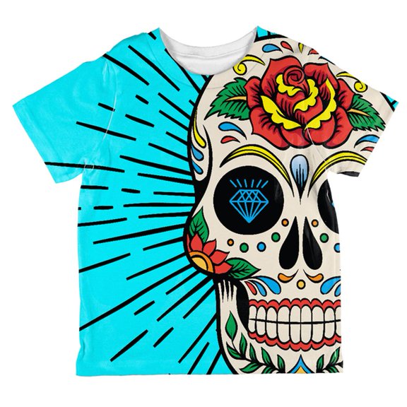 Sugar Skull All Over Toddler T Shirt Multi 2T