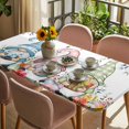 thumbnail image 3 of Gnomes Easter Table Cloths for 5 Foot Rectangle Tables, Eucalyptus Spring Floral Weeping Eggs Farmhouse Patio Waterproof Elastic Fitted Tablecloths, Washable Rectangular Table Cover for Camping, 3 of 8