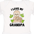 thumbnail image 4 of Inktastic Cute Sloth I Love My Grandpa with Green Leaves Boys or Girls Long Sleeve Baby Bodysuit, 4 of 5