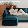thumbnail image 6 of EHANCIS Modular 3 Seater Sofa with Ottoman, L Shaped Sectional Couch, 5 Pillows, Large Size Deep Seat Couch, Premium Navy Blue Chenille Sofa, Comfy Couch for Living Room & Apartment, 6 of 9