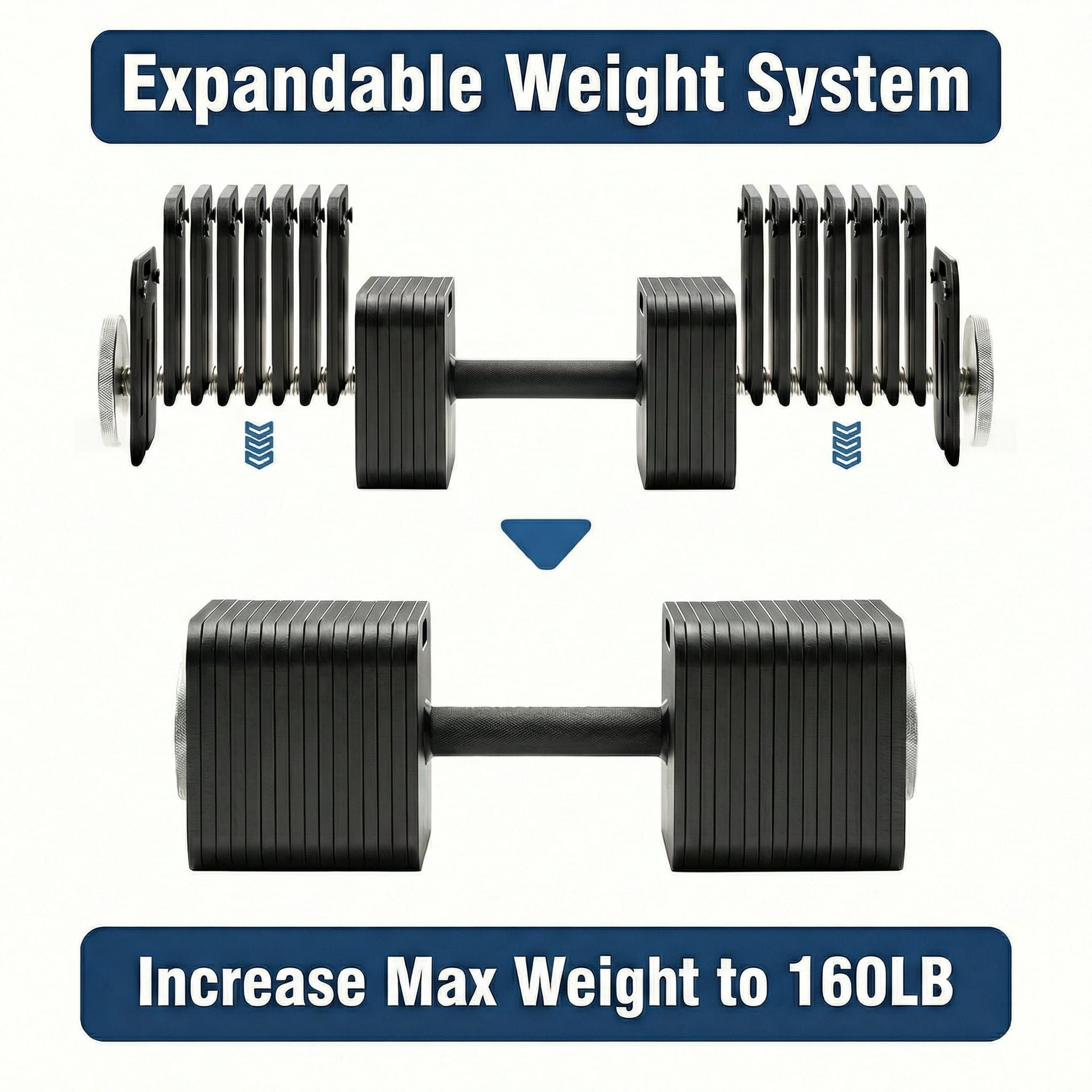 Eisenlink 2pieces longer screws for Square Dumbbells, up to Single Dumbbell 160lbs
