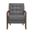 thumbnail image 3 of Pemberly Row Fauteuil d'Appoint Moderne / Contemporain en Cuir, Gris Foncé, 3 of 10