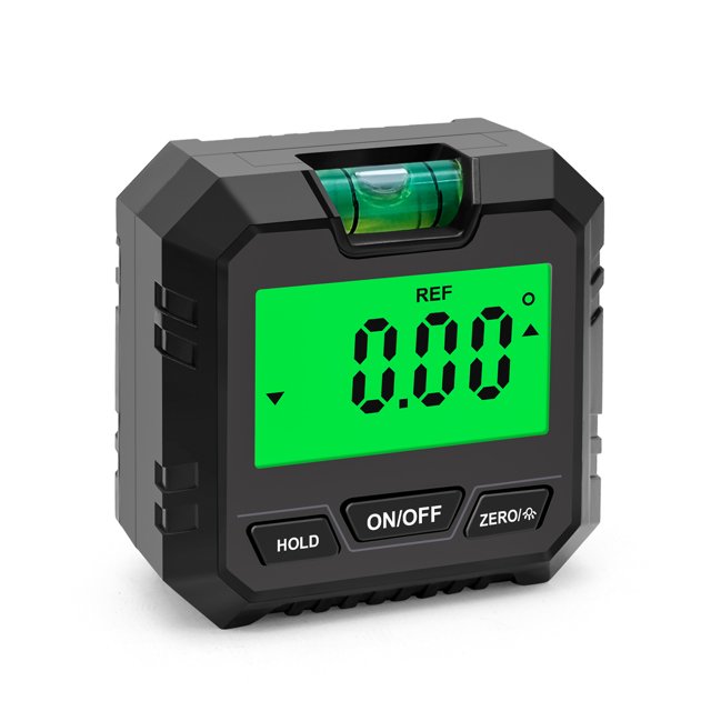 Inclinómetro negro, inclinómetro digital magnético Nivel digital electrónico, transportador de ángulo digital, LCD y luz de fondo, para carpintería, construcción, automoción