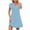 Sky Blue, variant on Luxalzxs Women's Casual Dresses Short Sleeve Pleated Button Down V Neck Beach Mini Dress Summer Vacation T Shirt Dress Sundresses