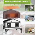 thumbnail image 2 of Heated Outdoor Cat House with Heating Pad and Insulated Liner in Winter, Feral Cat Shelter with Weatherproof Roof and Elevated Base, Kitten Condo with 3 Escape Doors Outside (Black & White, Medium), 2 of 7