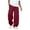 Wine #1, variant on Dresfit Cargo Sweatpants Men Baggy Wide Leg Trousers Fleece Open Bottom Drawstring Joggers Heavyweight Loose Hiking Pants with Pockets Light Gray 2XL