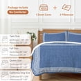 thumbnail image 6 of 3 Piece Dark Blue Retro Greek Key Duvet Cover Set Queen Size,Microfiber Comforter/Quilt Cover with Corner Ties and 2 Pillowcases,Geometric Greece Ancient Rustic All Season Bedding with Zipper Closure, 6 of 8