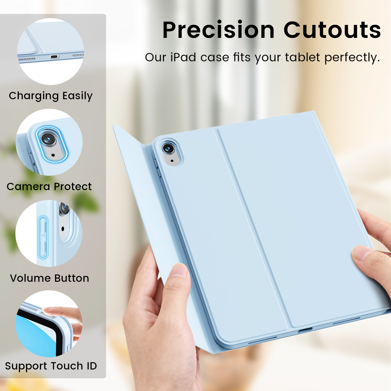 DWPSG iPad Keyboard Case 11th/10th Gen, Blue photo 5