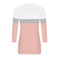 thumbnail image 6 of Hfnxid Women's 3/4 Sleeve Shirts Fashion Sqared Neck Tunic Tops Plus Size Color Block Tees Casual Going Out Althetics Top, 6 of 9