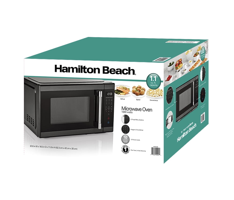 Hamilton Beach 1.1 Cu.ft White with Stainless Steel Digital Microwave –  UnitedSlickMart