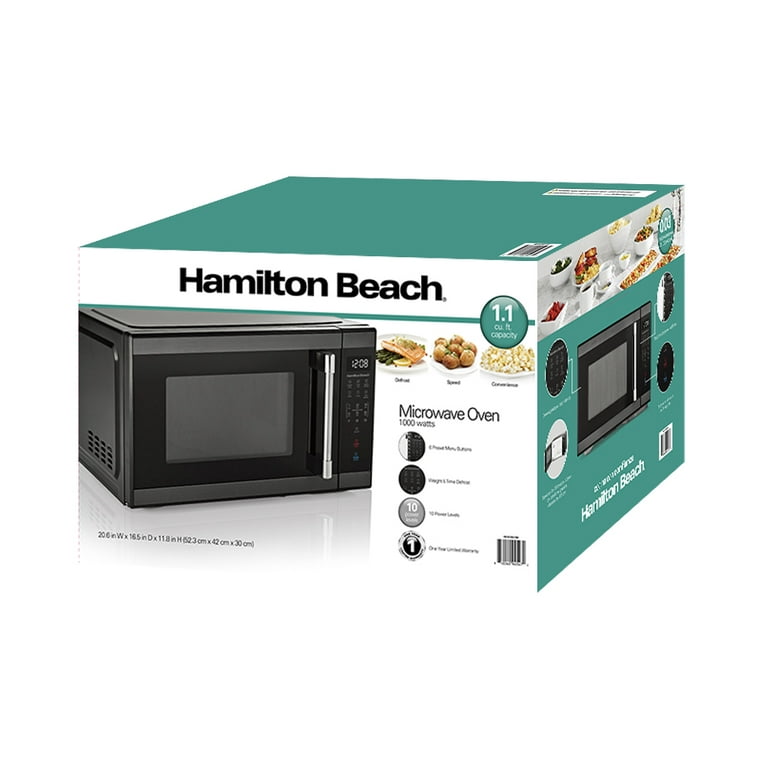 Hamilton Beach 1.1 cu ft Countertop Microwave Oven in Stainless Steel 