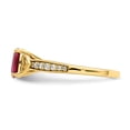 thumbnail image 3 of Auriga 14K Yellow Gold Polished Side Hearts Ruby and Diamond Ring Size 7 (0.13ct, Clarity- I2)for Women, 3 of 6