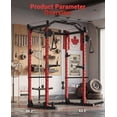 thumbnail image 3 of 1600LBS Power Cage - Multi-Function Home Gym with LAT Pulldown & Cable Crossover, Complete Strength Training Station (Black, 1-Pack), 3 of 9