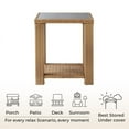 thumbnail image 3 of CHITA Outdoor Flat Wicker Side Table, Light Brown, 3 of 6