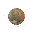 thumbnail image 3 of HomeRoots 606106 8 ft. Sage, Tan & Copper Round Abstract Washable Indoor & Outdoor Area Rug, 3 of 5