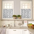 thumbnail image 4 of Kitchen Curtains Set, Grey White Botanical Kitchen Curtains and Valances Set, Pastoral Spring Floral Summer Art Rod Pocket Tier Curtains 36 Inch Length for Cafe/Bedroom Windows, 4 of 6