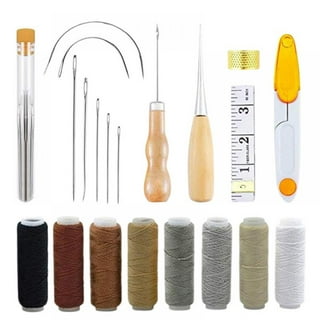 Ftyiwu 41 Pcs Leather Upholstery Repair Kit, Leather Working Tools and Supplies, Leather Sewing Kit with Sewing Needles, Waxed Thread and Storage Bag, Leathe
