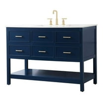 Elegant Decor Sinclaire 48" Aluminum Alloy & MDF Single Bathroom Vanity in Blue