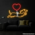 thumbnail image 3 of Glowneon Dachshund Balloon Heart Neon, Dachshund LED Sign, Dachshund Lover Gift, Pet Shop Decor, 3 of 5