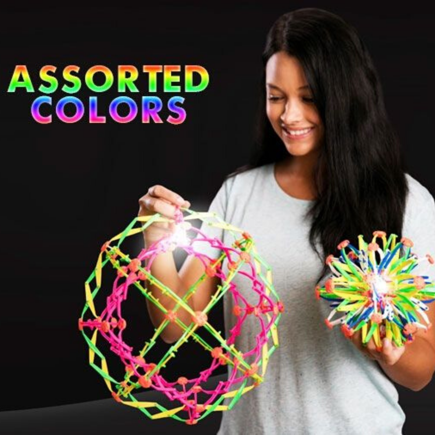 Contractible Multicolored Expandable Fun for Everyone 12" Collapsible Ball 