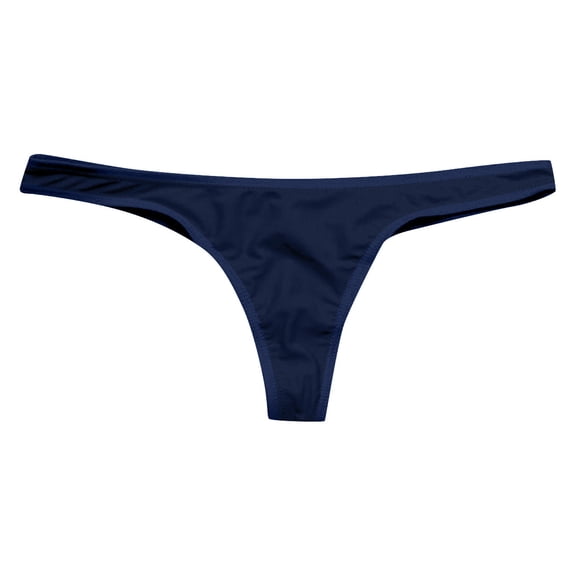 Pleated Thong Bikini Bottom High Cut Brazilian Cheeky Swimsuit Low Rise Solid Bathing Suit Bottom Navy 3XL