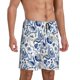 thumbnail image 2 of Balery Blue Paisley Pantalones cortos de pijama de punto de algodón para hombre con cinturilla y bolsillos-Small, 2 of 6