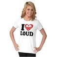 thumbnail image 4 of I Love Loud Heart Eyes Funny EDM Pot Womens Fitted Plus Size Graphic Tee Brisco Brands 2X, 4 of 5
