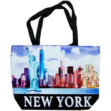 New York Bass - New York City Skyline Designer Picture Large Souvenir Bags (NYC Clear Skyline)