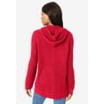 thumbnail image 2 of Roaman's Women's Plus Size Thermal Waffle Hoodie Zip Up Cardigan Jacket, 2 of 5