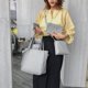 thumbnail image 3 of Bolsa 4 unids/set patrón Litchi mujeres bolsos de hombro embrague Totes tarjetero (gris) JShteea Para Estrenar, 3 of 8