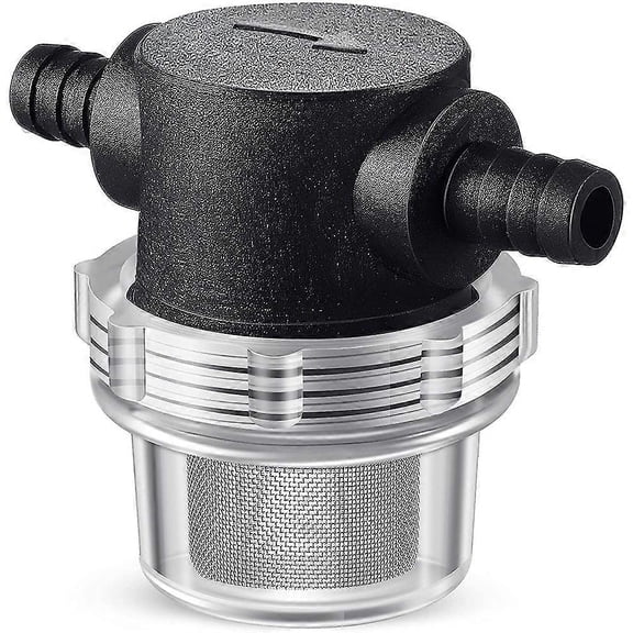 Water Pump Strainer,3/8 Inch Hose Barb In-Line Strainer Twist-on Pipe Sprayer Filter Pump 12V DC 80black