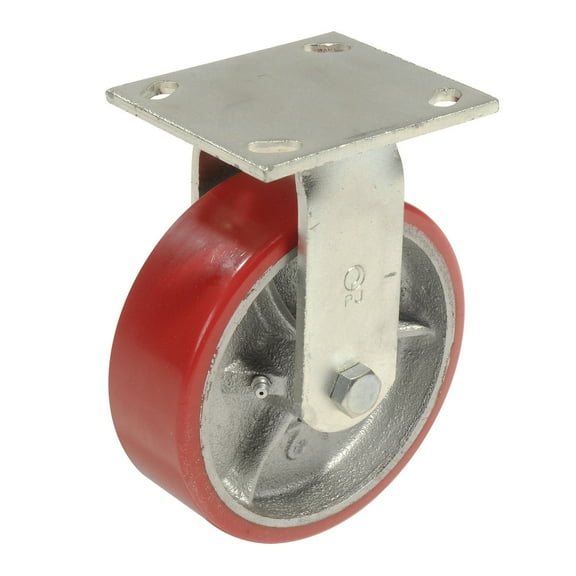 Global Industrial Heavy Duty Rigid Plate Caster 6"" Polyurethane Wheel 800 lb. C